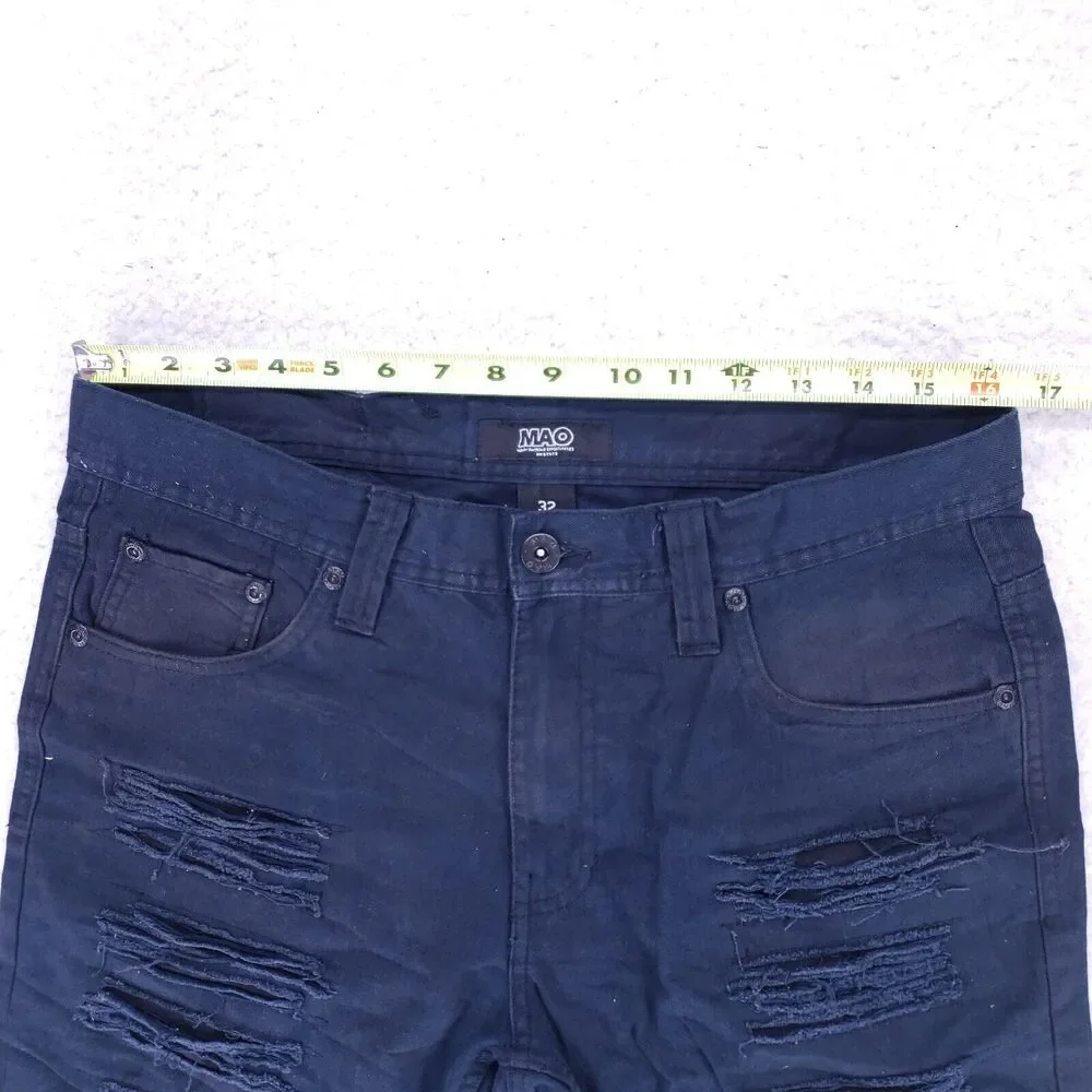 Mao Jean Shorts Denim Cotton Mens SZ 32 Black Straight VTG Baggy 90s Y2K